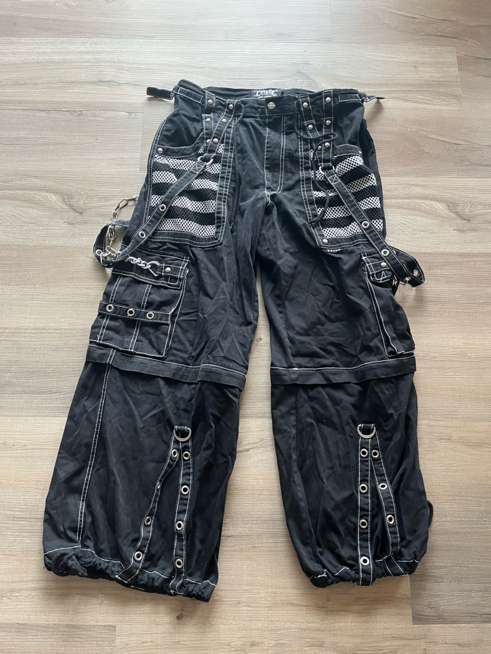 Tripp NYC Black Cargo Pants with Straps